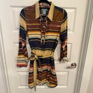 Tasha Polizzi Multicolor Striped Button Down “Colt 44l Tunic